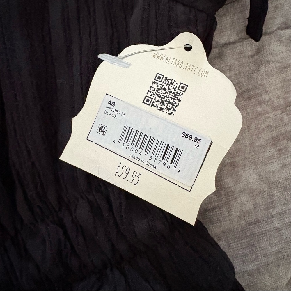 NWT, Altar’d State Black Peasant Crop Top, Sz M - Picture 12 of 12